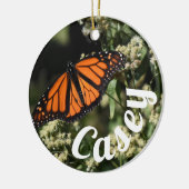 Personalisiertes Orange Monarch Butterfly Nature F Keramik Ornament (Links)