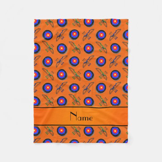 Personalisiertes orange Namensbogenschießen Fleecedecke (Vorderseite)