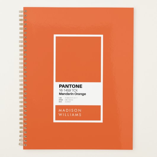 Personalisiertes Orange-Notebook | Individuelle Na Planer (Vorderseite)