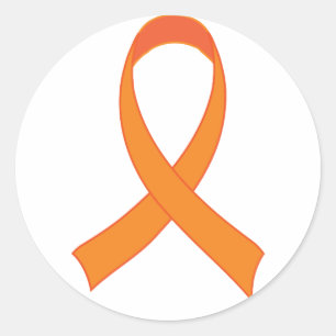 Personalisiertes Orange Ribbon Awareness-Geschenk Runder Aufkleber