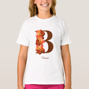 Personalisiertes Orange Rosen Monogramm Anfangsbuc T-Shirt