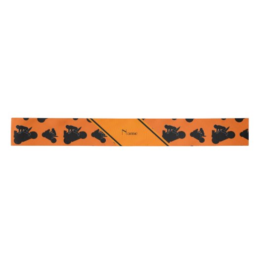 Personalisiertes orange schwarzes satinband (Vorderseite)