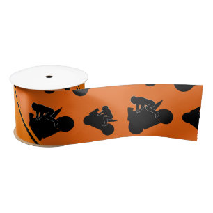Personalisiertes orange schwarzes satinband