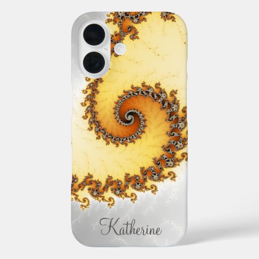 Personalisiertes Orange Spiral Fraktal Case-Mate iPhone Hülle (Rückseite)