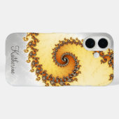Personalisiertes Orange Spiral Fraktal Case-Mate iPhone Hülle (Rückseite (Horizontal))