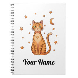 Personalisiertes Orange Tabby-Katzen-Notizbuch Notizblock