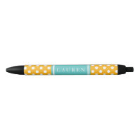 Personalisiertes Orange- und Aqua-Polka-Dots-Muste