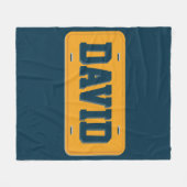 Personalisiertes Orange- und Blauer Lizenzschild Fleecedecke (Vorderseite (Horizontal))