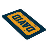 Personalisiertes Orange- und Navy-Blue-Lizenzschil Magnet (Rechte Seite)