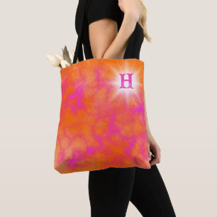 Personalisiertes Orange und Rosa Tasche