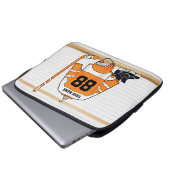 Personalisiertes Orange- und Weißeisenhockey Jerse Laptopschutzhülle (Vorne Knopf)