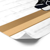 Personalisiertes Orange- und Weißeisenhockey Jerse Poster (Ecke)