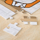 Personalisiertes Orange- und Weißeisenhockey Jerse Puzzle (Seite)