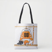 Personalisiertes Orange- und Weißeisenhockey Jerse Tasche (Vorderseite)