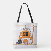 Personalisiertes Orange- und Weißeisenhockey Jerse Tasche (Rückseite)
