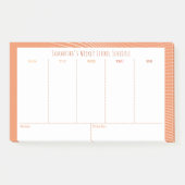 Personalisiertes Orange Weekly Class Schema Post-it Klebezettel (Vorderseite)