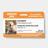 Personalisiertes Orange White Service Dog Foto