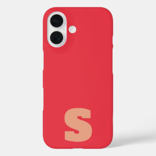 Personalisiertes orangefarbenes initiales iPhone / 16 Hülle