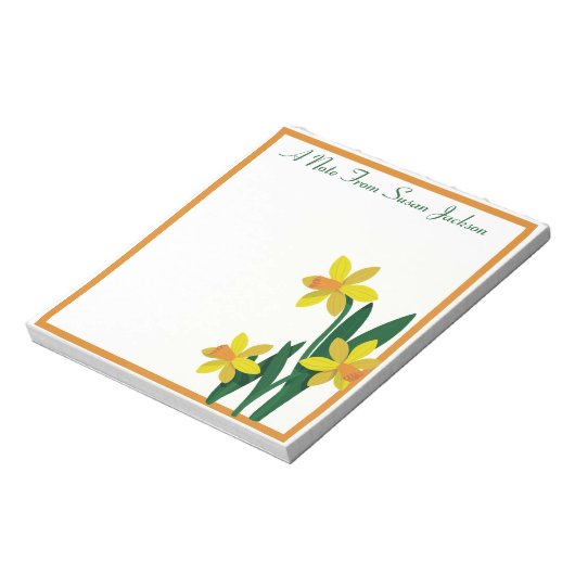 Personalisiertes Orangefärbnis aus dem Schreibtisc Notizblock (Rotiert)