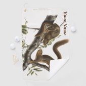 Personalisiertes Orangenbauchhörnchen Golfhandtuch (Insitu)