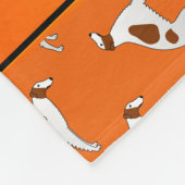 Personalisiertes Orangenborzoikmuster Fleecedecke (Ecke)