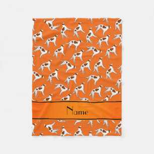 Personalisiertes Orangenborzoikmuster Fleecedecke