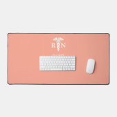 Personalisiertes Orangenpfirsich Schreibtischunterlage (Tastatur & Maus)