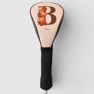 Personalisiertes Orangeroses Monogramm Initial B Golf Headcover