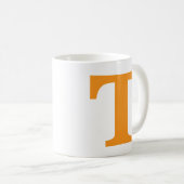 Personalisiertes oranges Monogramm | Klassisch Col Kaffeetasse (VorderseiteRechts)