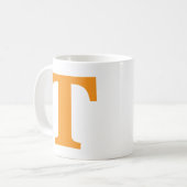 Personalisiertes oranges Monogramm | Klassisch Col Kaffeetasse (Vorderseite Links)