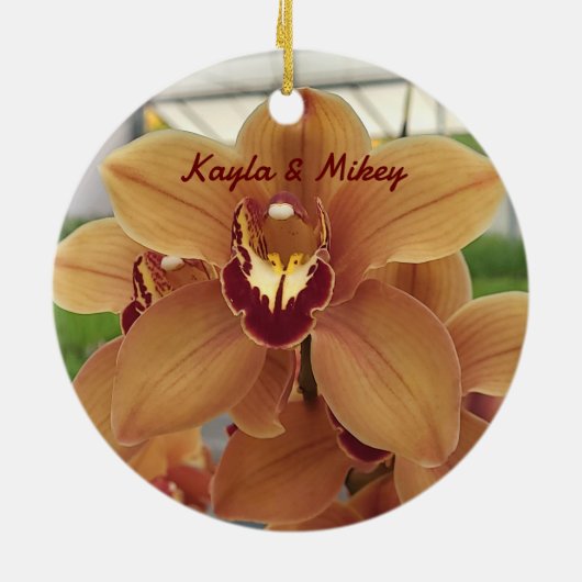 Personalisiertes Orchid Keramik Ornament (Hinten)