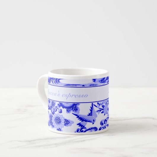 Personalisiertes orientalisches Vogel- und Espressotasse (Vorderseite Links)
