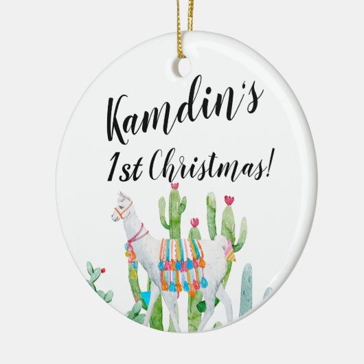 Personalisiertes Ornament Boho Llama Bohemisch Cac (Links)