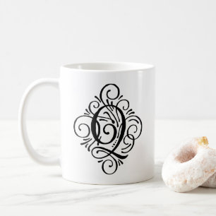 Personalisiertes Ornament-Monogramm mit Swash Kaffeetasse