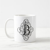 Personalisiertes Ornament-Monogramm mit Swash Kaffeetasse (Links)