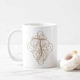 Personalisiertes Ornament-Monogramm Swash Kaffeetasse