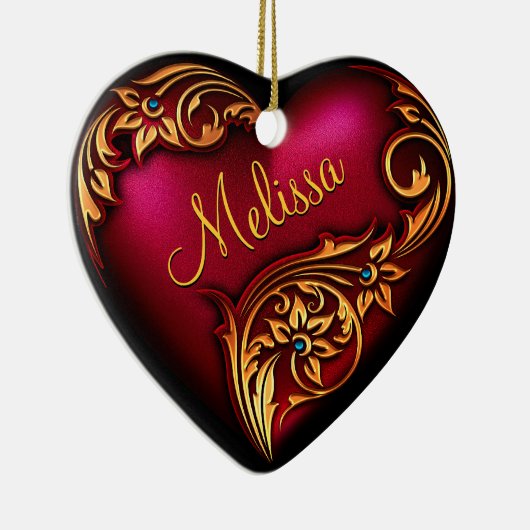 Personalisiertes Ornament Rotes Gold (Rechts)