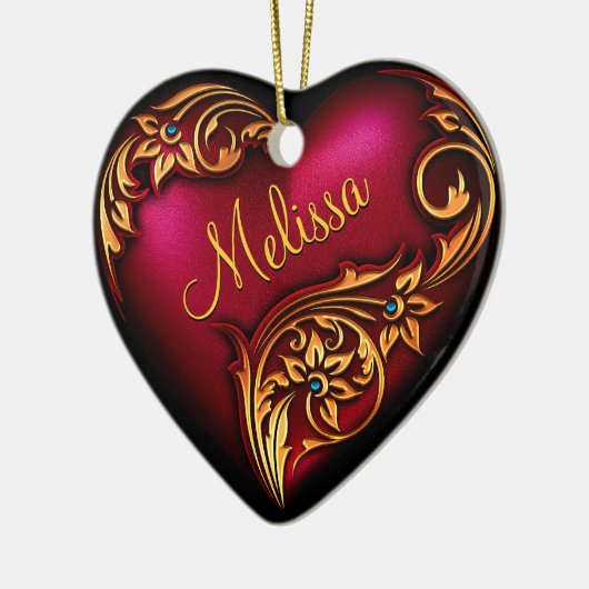 Personalisiertes Ornament Rotes Gold (Links)