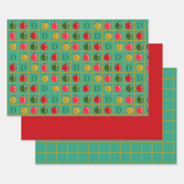 Personalisiertes Ornamental-Bingo-Venezianisch Rot Geschenkpapier Set