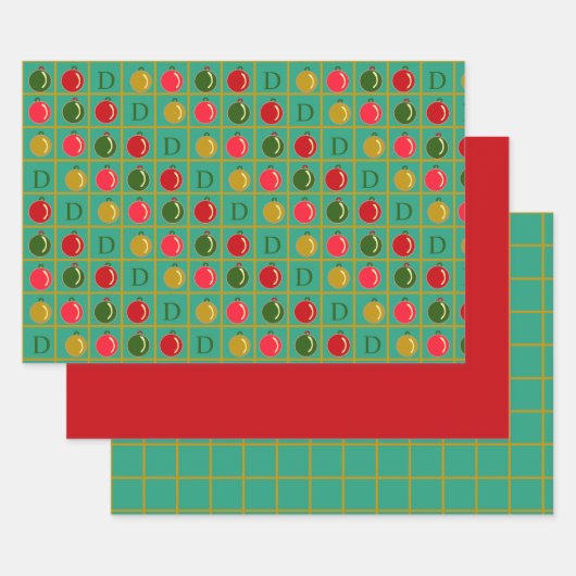 Personalisiertes Ornamental-Bingo-Venezianisch Rot Geschenkpapier Set (Set)