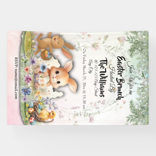 Personalisiertes Oster-Brunch-Party-Banner Banner (Horizontal)