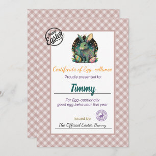 Personalisiertes Osterei-Zertifikat der Kinder Einladung