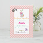 Personalisiertes Osterei-Zertifikat der Kinder Einladung (Stehend Vorderseite)