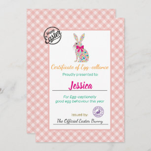 Personalisiertes Osterei-Zertifikat der Kinder Einladung