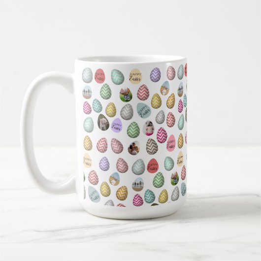 Personalisiertes Ostereier-Muster 6 Foto Kaffeetasse (Links)