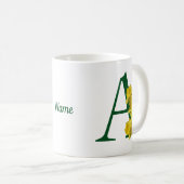 Personalisiertes Osterglocken-Monogramm Initiale A Kaffeetasse (VorderseiteRechts)