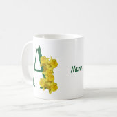 Personalisiertes Osterglocken-Monogramm Initiale A Kaffeetasse (Vorderseite Links)