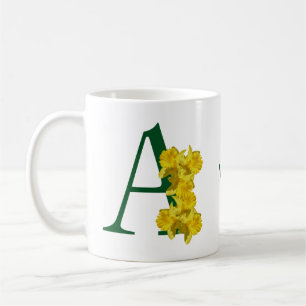 Personalisiertes Osterglocken-Monogramm Initiale A Kaffeetasse