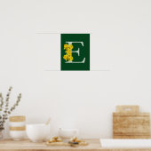 Personalisiertes Osterglocken-Monogramm Initiale E Poster (Küche)