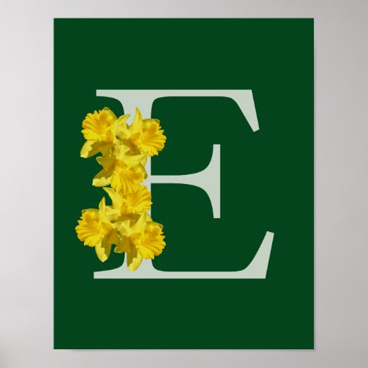 Personalisiertes Osterglocken-Monogramm Initiale E Poster (Vorne)